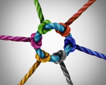 colorful rope knots making a circle