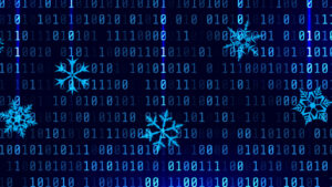 Snowflake header with binary code overlay