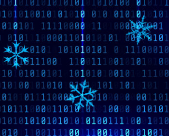 Snowflake header with binary code overlay